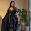 Fendy Silk Embroidered Anarkali Gown Set with Dupatta & Pant for women festive wear