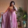 Fendy Silk Embroidered Anarkali Gown Set with Dupatta & Pant for women festive wear