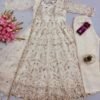 Fendy Silk Embroidered Anarkali Gown Set with Dupatta & Pant for women festive wear