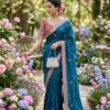 Space Silk Saree with Embroidered Blouse for women festive wear