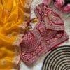 Space Silk Saree with Embroidered Blouse for women festive wear