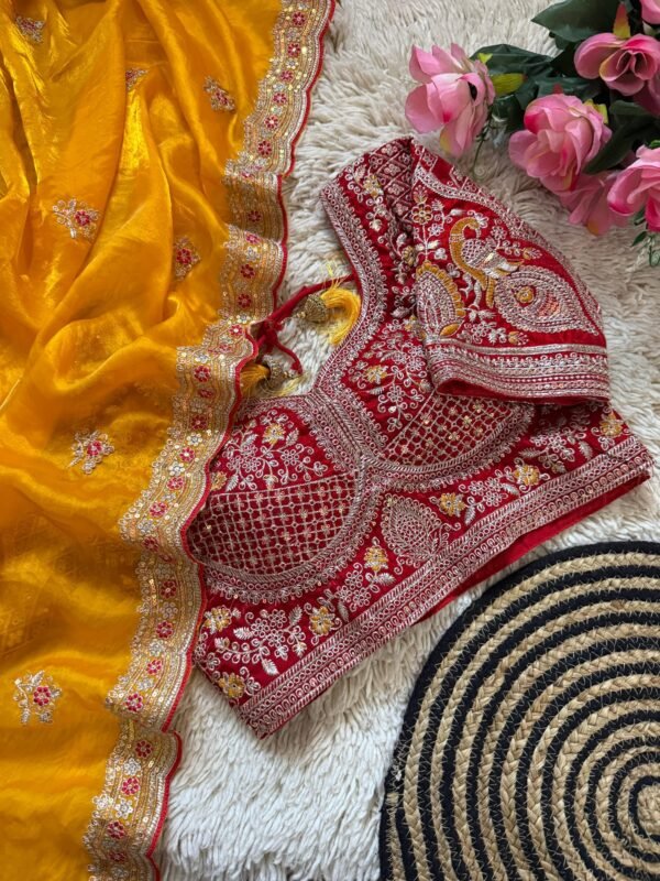Space Silk Saree with Embroidered Blouse for women festive wear