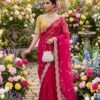 Space Silk Saree with Embroidered Blouse for women festive wear