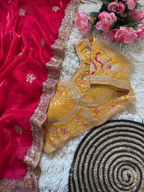 Space Silk Saree with Embroidered Blouse for women festive wear