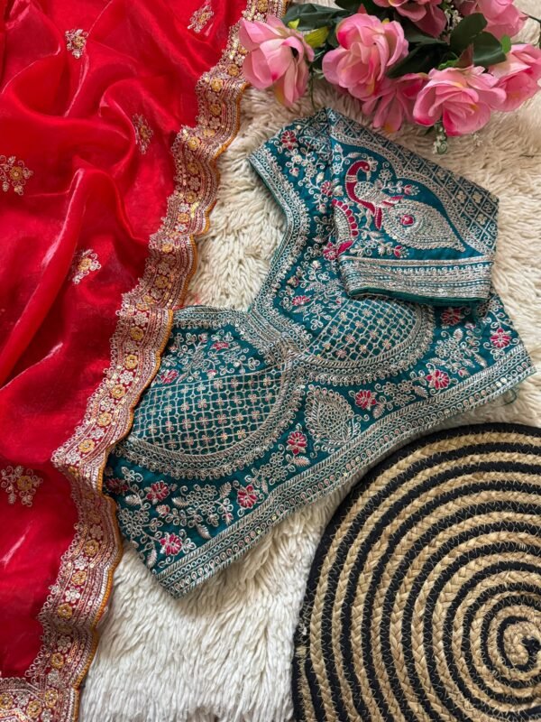 Space Silk Saree with Embroidered Blouse for women festive wear