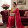 Space Silk Saree with Embroidered Blouse for women festive wear