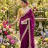 Space Silk Saree with Embroidered Blouse for women festive wear