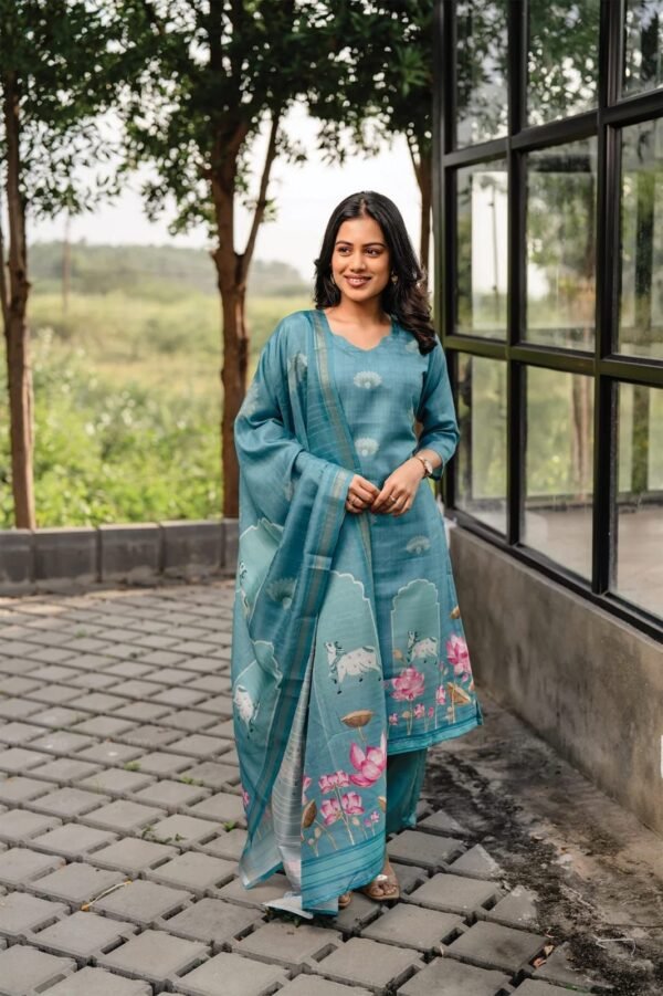 Pure Cotton Kurta Set with Chanderi Dupatta for women festive wear