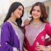 Pink Georgette Anarkali Gown with Dupatta for women festive wear