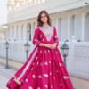 Pink Georgette Anarkali Gown with Dupatta for women festive wear