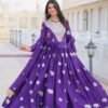 Pink Georgette Anarkali Gown with Dupatta for women festive wear