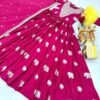 Pink Georgette Anarkali Gown with Dupatta for women festive wear