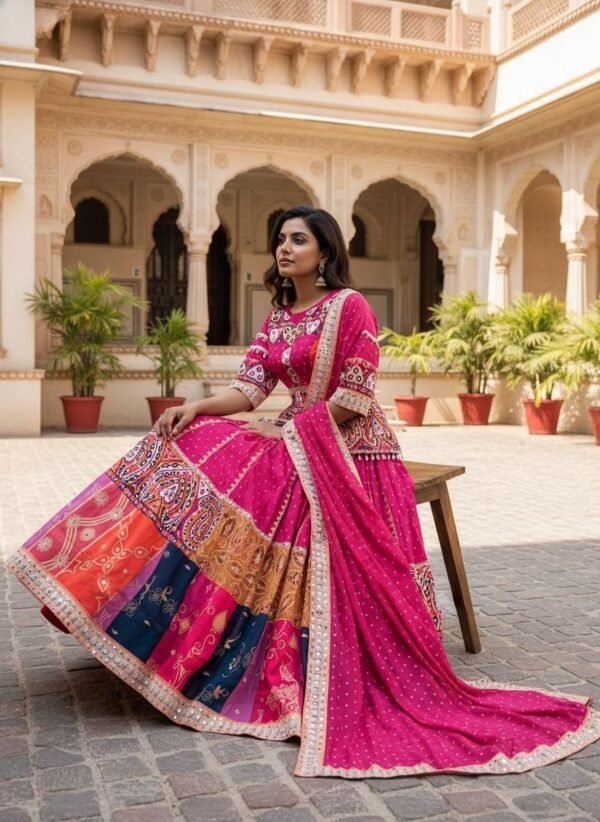 Navratri Special Muslin Cotton Chaniya Choli with Dupatta for women festive wear