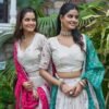 designer tissue silk lehenga choli with embroidered dupatta