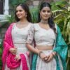 designer tissue silk lehenga choli with embroidered dupatta