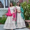 designer tissue silk lehenga choli with embroidered dupatta