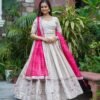 designer tissue silk lehenga choli with embroidered dupatta