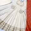 cosmos gold anarkali gown set with embroidered dupatta