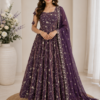 premium fendy silk gown sharara set with embroidered dupatta