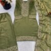 fendy silk embroidered palazzo suit set with dupatta