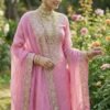 fendy silk embroidered palazzo suit set with dupatta