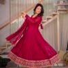heavy crunchy silk anarkali suit set with dupatta