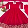 heavy crunchy silk anarkali suit set with dupatta