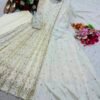 heavy natural silk palazzo suit set with chiné sequin embroidery