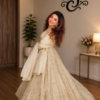 heavy natural silk palazzo suit set with chiné sequin embroidery
