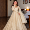 heavy natural silk palazzo suit set with chiné sequin embroidery