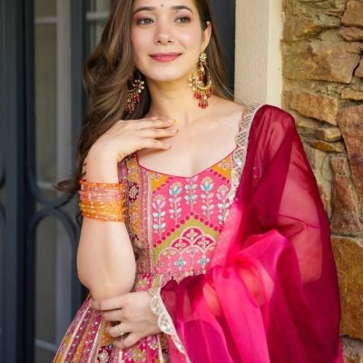 Cart pink printed lehenga choli with dupatta for women festive wedding wear for women festive wear